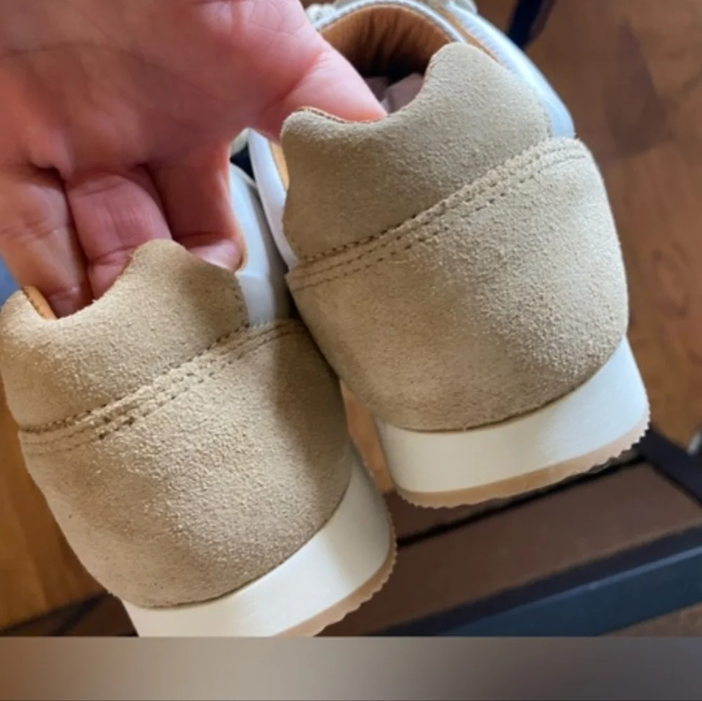 Able White Sneakers with Tan Suede Accent - Picture 9 of 12